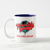 世界ですばらしい医学のオフィスマネージャー ツートーンマグカップ (左)