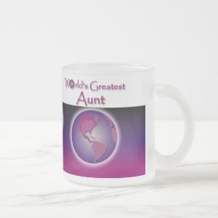 世界ですばらしい叔母さんMauve Gift Mug フロストグラスマグカップ