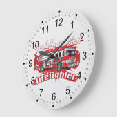 世界ですばらしい消防士 ラージ壁時計 (傾斜)