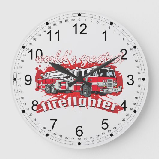 世界ですばらしい消防士 ラージ壁時計 (正面)