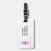 世界ですばらしい祖母(ピンクの花) ラゲッジタグ (正面縦)