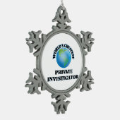 世界ですばらしい私立探偵 スノーフレークピューターオーナメント (左)