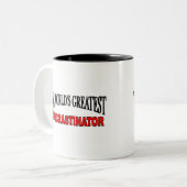 世界ですばらしいProcrastinator ツートーンマグカップ (正面左)