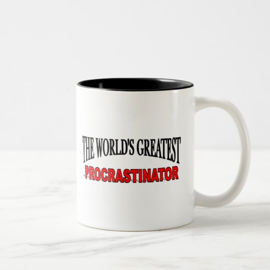 世界ですばらしいProcrastinator ツートーンマグカップ (右)