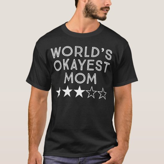 世界でたぶん普通の母+母の日+スターギフト+レトロ Tシャツ (正面)