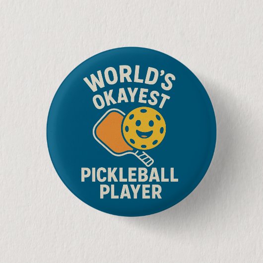 世界でちょっとうまいピックルボール選手 缶バッジ (正面)