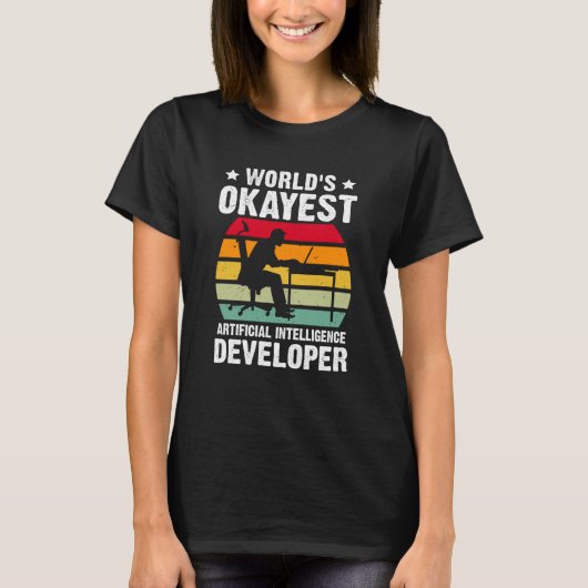 世界でちょっとできる人工知能開発者 Tシャツ (正面)
