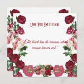 世界でひとつだけの愛する人へ　素朴なローズ ヴィンテージカード (正面/裏面)