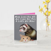 世界でひとつだけの面白いペットの写真を使った母の日カード カード (黄色い花)