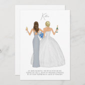 世界でひとつだけの、あなたに贈る花嫁の仲間カード 招待状 (正面/裏面)