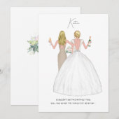 世界でひとつだけの ウェディングパーティーへの招待カード - 私の花嫁の友達になってくれる？ 招待状 (正面/裏面)