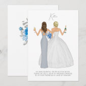 世界でひとつだけの ウェディングパーティーへの招待カード - 私の花嫁の友達になってくれる？ 招待状 (正面/裏面)