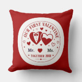 世界でひとつだけの "私たちの初めてのバレンタイン"  ミスター＆ミス クッション (正面)