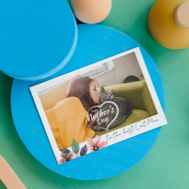 世界でひとつの写真 花柄 母の日の最高の猫ママ シーズンカード