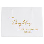 世界でひとつの娘の花嫁ギフトバッグ、娘へ ラージペーパーバッグ (正面)