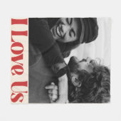 世界でひとつの愛を祝う カップル フォト アニバーサリー フリースブランケット (正面(横))