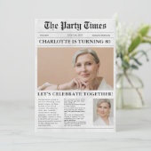 世界でひとつの新聞 80歳の誕生日 カスタムフォト 招待状 (スタンド正面)