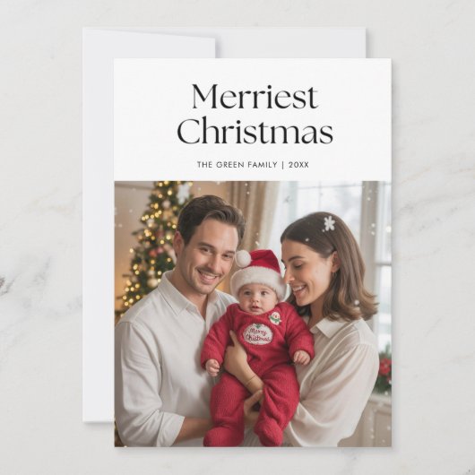 世界でひとつの最もおしゃれな家族のホリデーグリーティングカード シーズンカード (正面)