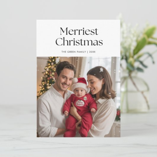 世界でひとつの最もおしゃれな家族のホリデーグリーティングカード シーズンカード (スタンド正面)