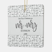 世界でひとつの最初のクリスマス 結婚記念 セラミックオーナメント (左)