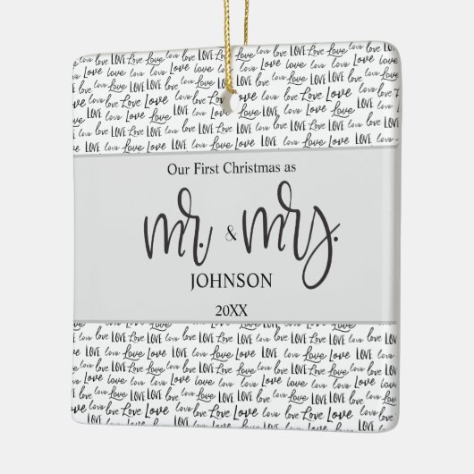 世界でひとつの最初のクリスマス 結婚記念 セラミックオーナメント (左)