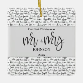 世界でひとつの最初のクリスマス 結婚記念 セラミックオーナメント