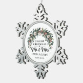 世界でひとつの 2025年最初のクリスマス Mr & Mrs スノーフレークピューターオーナメント (右)