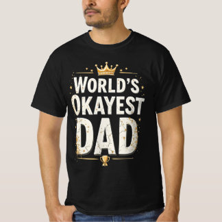 世界でまぁまぁなパパ 楽しいトロフィー サラシストTシャツ Tシャツ