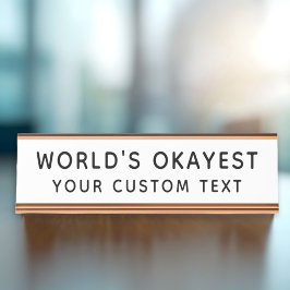 世界でまぁまぁ面白いカスタムテキスト オフィス デスクネームプレート