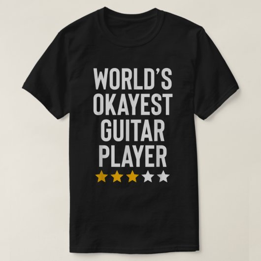 世界でまあまあのギタリスト 音楽好き おもしろ ギター Tシャツ (デザイン正面)