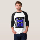 世界でナンバーワンのパパ 青 黒 父の日 Tシャツ (正面フル)