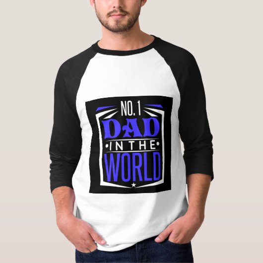 世界でナンバーワンのパパ 青 黒 父の日 Tシャツ (正面)
