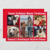 世界で一つあなただけの写真５枚　楽しいクリスマスを！ シーズンカード (正面/裏面)