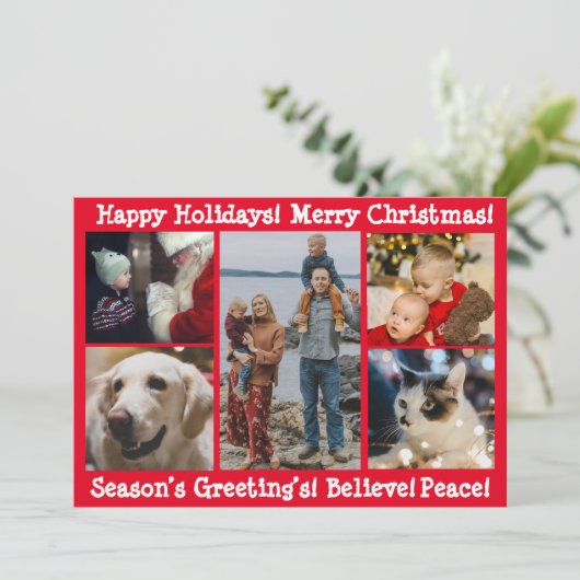 世界で一つあなただけの写真５枚　楽しいクリスマスを！ シーズンカード (スタンド正面)