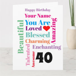 世界で一つだけのあなたへのお誕生日おめでとうオーダーメイド・ワードアート カード