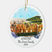 世界で一つだけのオリジナルアテネ装飾品、ギリシャへの特別な贈り物 セラミックオーナメント (左)