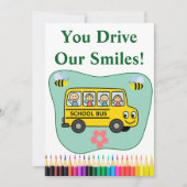 世界で一つだけのスクールバスの運転手への感謝の気持ちを込めた特別なカード サンキューカード (正面)