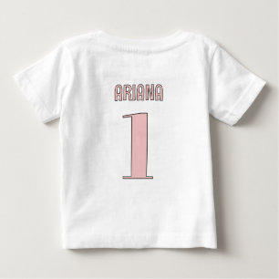 世界で一つだけのピンクのシリーゴースの1歳の誕生日 ベビーTシャツ