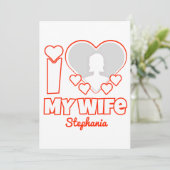 世界で一つだけのプレゼント - 私の妻を愛してる - 名前と写真を追加 招待状 (スタンド正面)