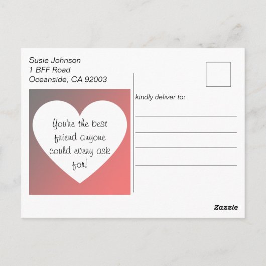 世界で一つだけのベストフレンドアバター誕生日 ポストカード (裏面)