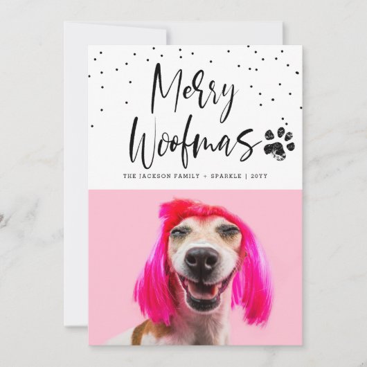 世界で一つだけのペットと2人の写真を使ったクリスマスホリデーギフト シーズンカード (正面)