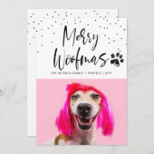 世界で一つだけのペット2人用写真クリスマスホリデー シーズンカード (正面/裏面)