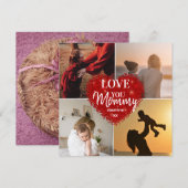 世界で一つだけのママへのカスタム母の日5枚写真コラージュ シーズンカード (正面/裏面)