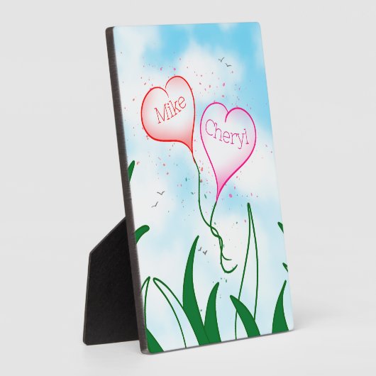 世界で一つだけのロマンチックなカップルへの特別な名前アートギフト フォトプラーク (側面)