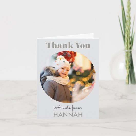 世界で一つだけの写真入り名前クリスマスありがとう ノートカード (正面)