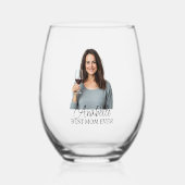 世界で一つだけの写真 名入れ ベストマムエバー ギフト ステムなしワイングラス (正面)