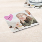 世界で一つだけの写真　母の日　父の日 スクエアペーパーコースター (アングル)