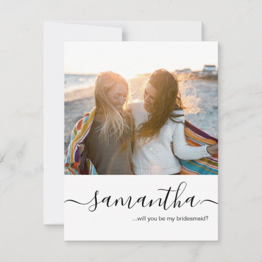 世界で一つだけの写真　私のブライズメイドになってくれる？ 招待状 (正面)