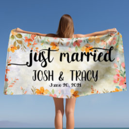 世界で一つだけの名前　結婚しました ビーチタオル