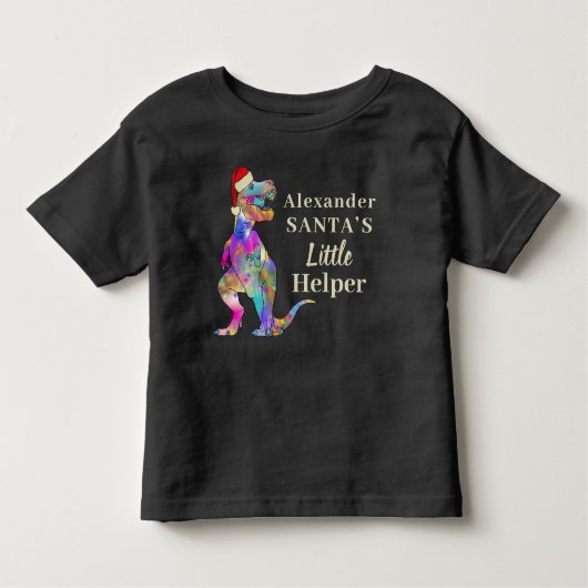 世界で一つだけの子供向けT-Rex恐竜クリスマス トドラーTシャツ (正面)
